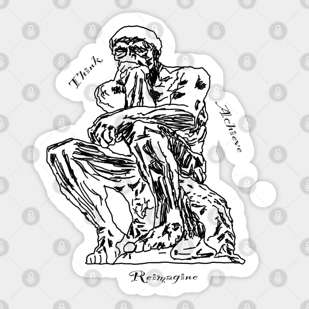 The Thinker Sticker by KriyaShaktiArt